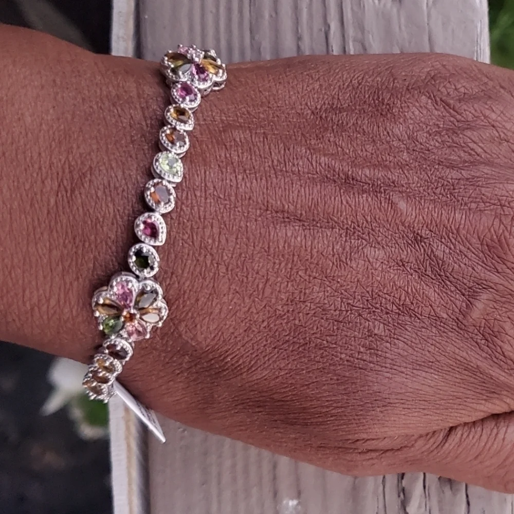Kashmir Kyanite Tennis Bracelet Platinum Over Sterling Silver 8 Inch